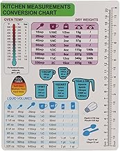 Magnetic Kitchen Conversion Chart Magnet,Cooking Measurement Conversion Chart, Weight Liquid Temperature Guide Cooking Accessory for Measuring Temperature Weight Liquid(1PCS)