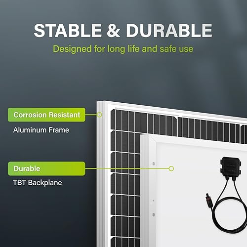 Miniatura 4 de Newpowa Panel solar monocristalino de 75 W (vatios) de 12 V, módulo fotovoltaico de alta eficiencia, mantenedor de batería de alta eficiencia,