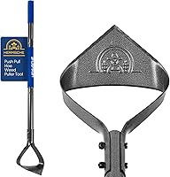 Vista 1 de Herramienta de jardín de azada, triángulo resistente de 52.7 pulgadas, desbrozadora manual con mango largo, acción de eliminación de malezas