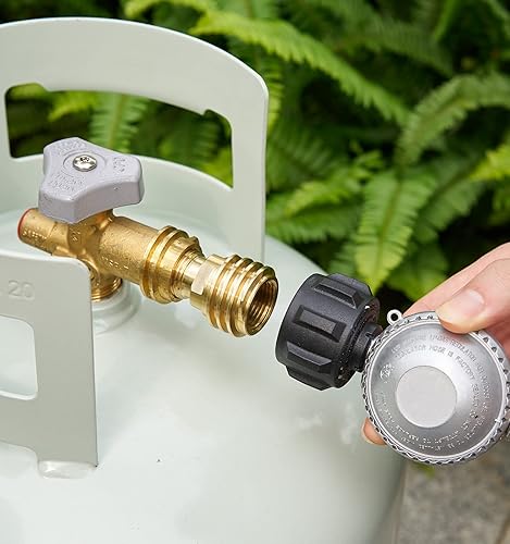Miniatura 5 de Adaptador de tanque de propano de 1 libra, convertidor de latón macizo de 20 libras a 1 libra, adaptador de propano de 1 libra para cilindro