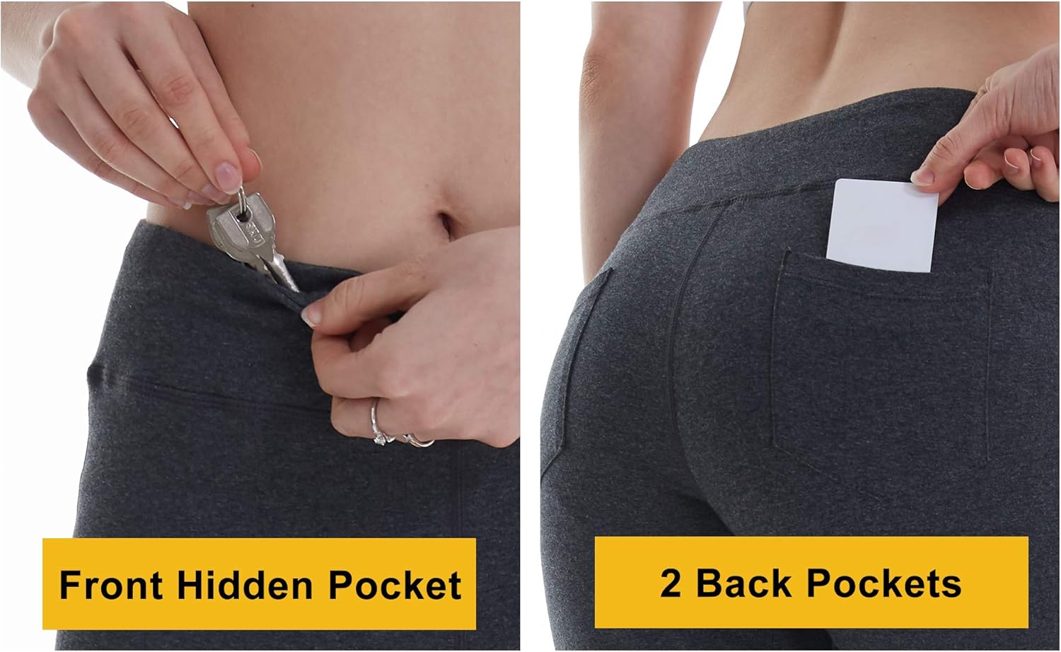 Iwing Women's Bootcut High Waisted Yoga Pants, Regular/Tall/Petite Bootleg Flared Workout Cotton Pants Tummy Control - Image 3