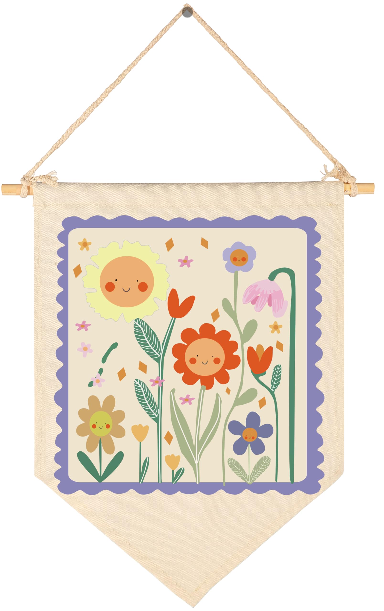 Spring Day-Nursery Wall Decor Gift for Baby Boys Girls Kids-Canvas Hanging Banner Pennant Wall Decor Gift for Nursery Homeschool Baby Room Playroom Reading Room Bedroom