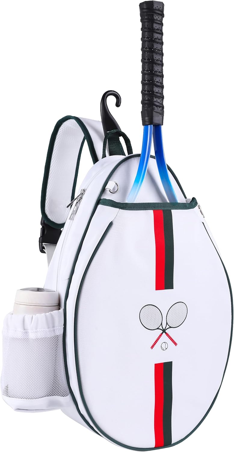 Rejolly Tennis Racket Sling Bag for Women Men Quilted Water Resistant Racquet Cover One Shoulder Crossbody Bag for 2 Tennis Rackets, Pickleball Paddles, Badminton Racquet