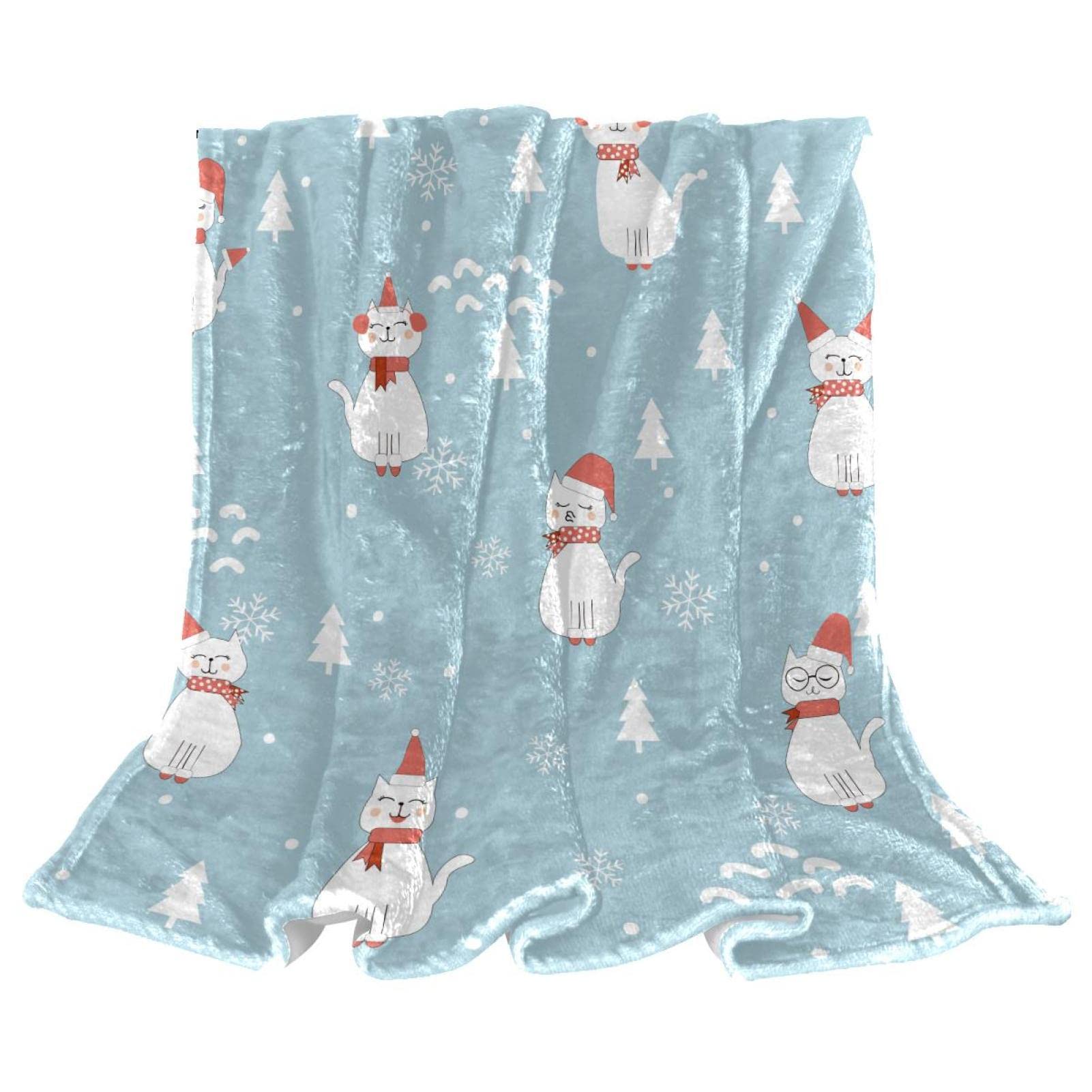 Couvre-lit chat de Noël TBOUOBT contre les nuits froides des enfants