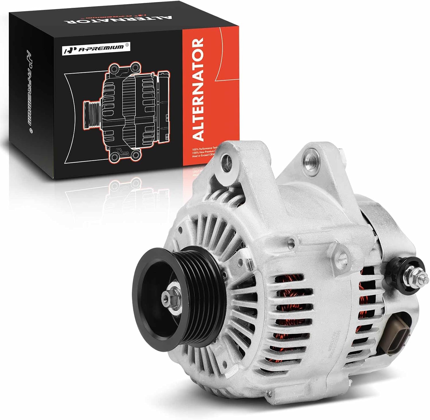 A-Premium Alternator Compatible with Toyota Camry 2002-2003 & Lexus ES300 2002-2003, 3.0L, 12V 100A 6-Groove Pulley Clockwise, Replace# 1012117450, 270600A070