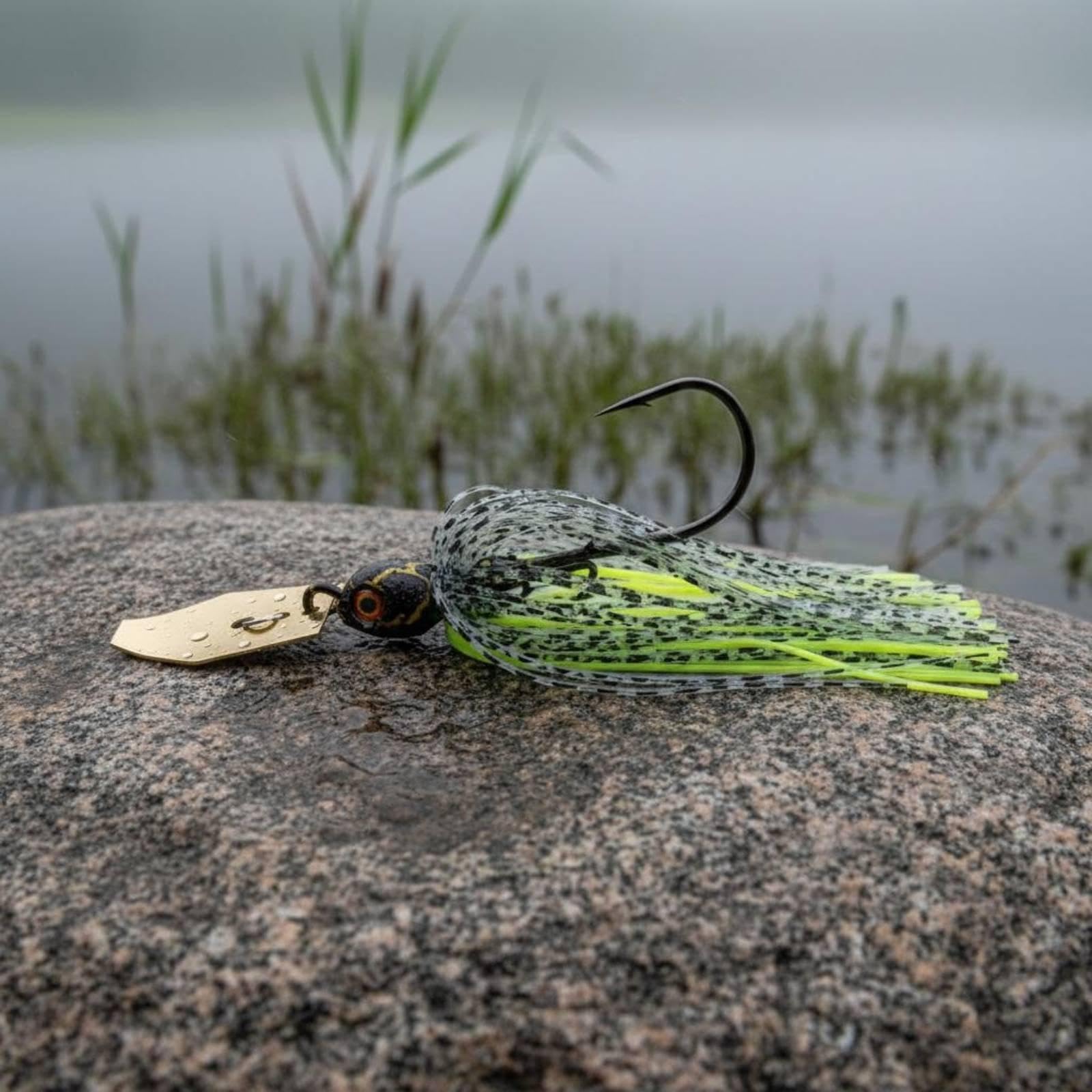 Set di 6 Esche Artificiali da Pesca, Jig, Cucchiaini con Paletta E Gonna in Silicone Che Emette Vibrazioni E Suoni, Adatte alla Pesca di