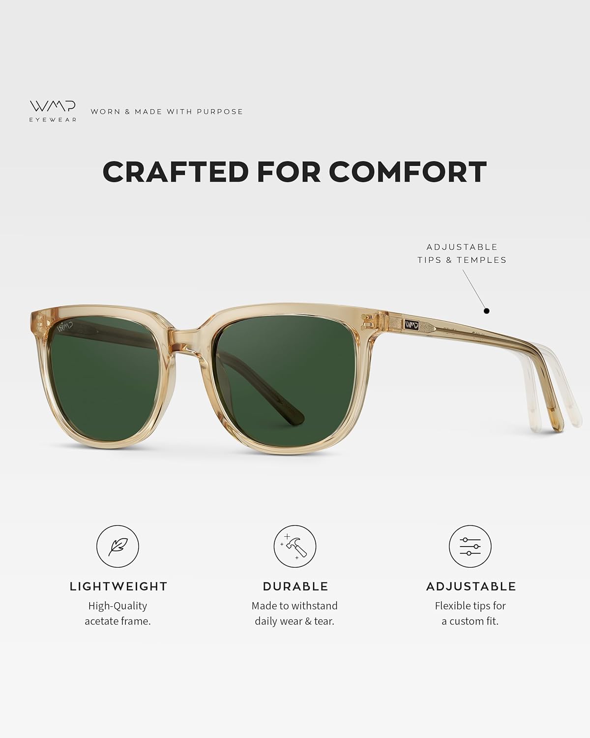 WearMe Pro Polarized Classic Retro Flat Square Unisex Sunglasses - Image 7