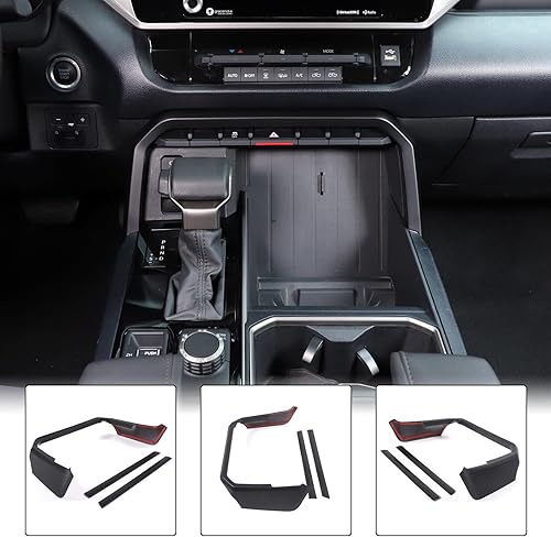 Miniatura 6 de Aunginsy Caja de cambios de la consola central de automóvil, cubierta de marco de panel de cambios, compatible con Toyota TundraSequoia 2022-2023,