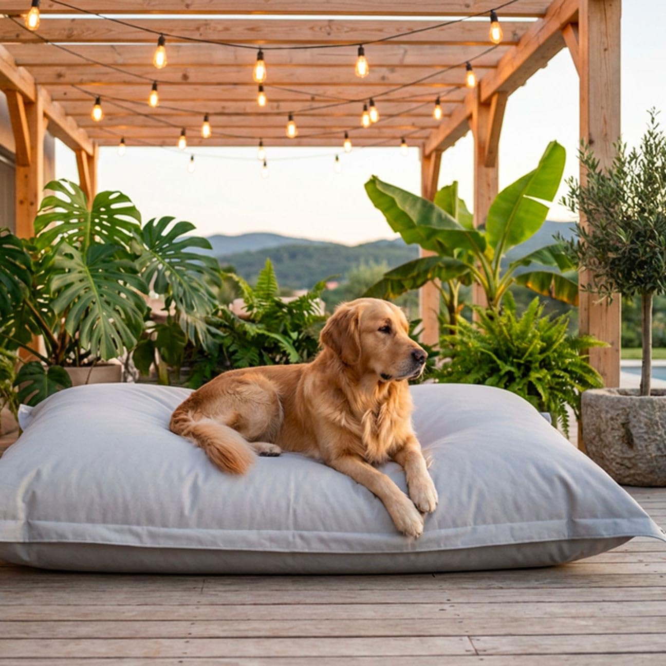 LiveDeco - Pouf Esterno, Outdoor, Giardino, Terrazza, Grigio BiG52 IRON RAW