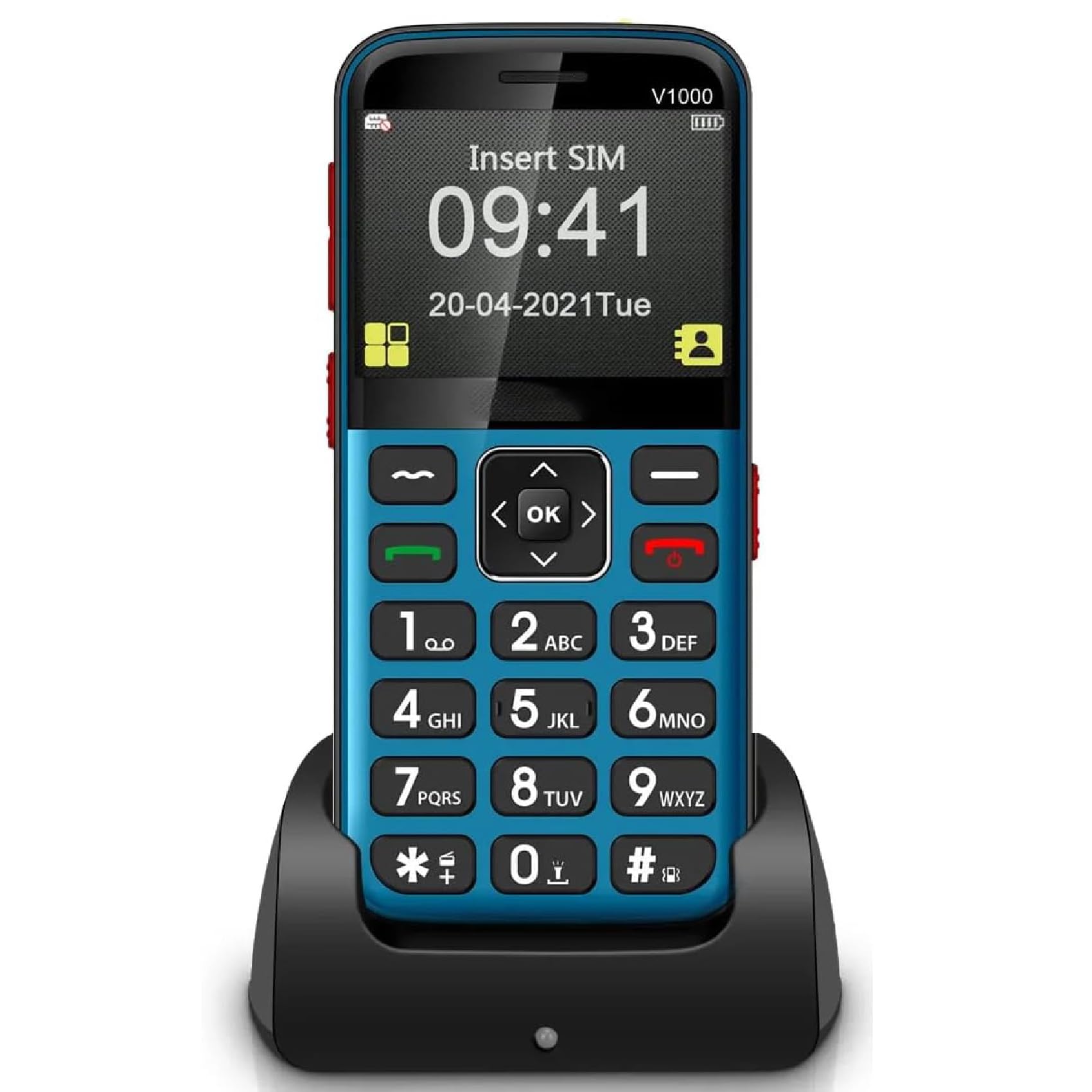 Telefon komórkowy dla seniorów z dużymi przyciskami, odblokowany ekran 2,31-calowy telefon komórkowy dla seniorów z SOS i latarką, bateria 1700 mAh, łatwa obsługa
