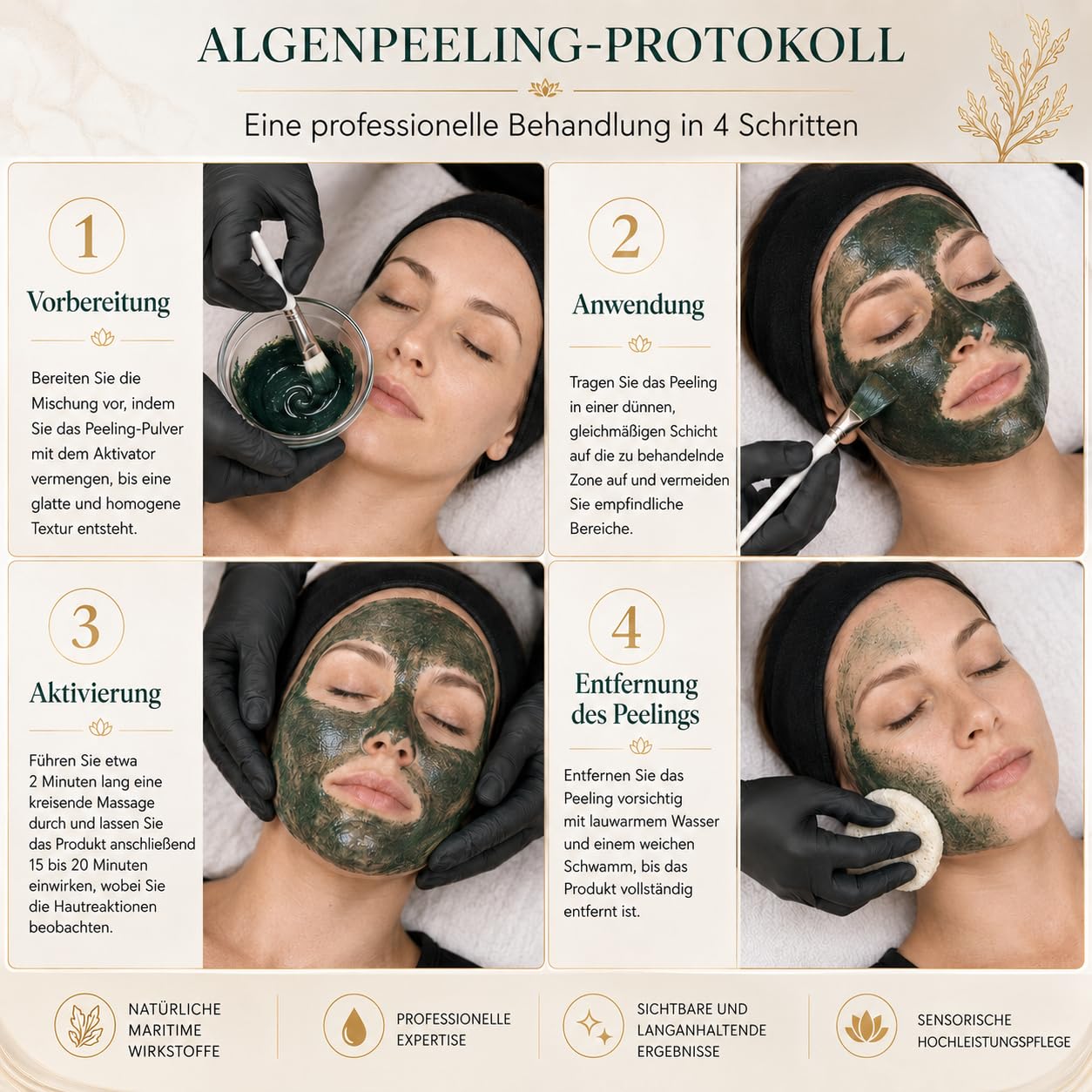 Nara beauty cosmetics Algen-Peeling-Set – gegen Unvollkommenheiten, kraftvolle Regenerierende Peeling-Pflege