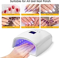 Vista 7 de Lámpara de uñas profesional recargable UV/LED de 48 W, secador de uñas de gel inalámbrico con sensor automático y pantalla digital, 4 ajustes