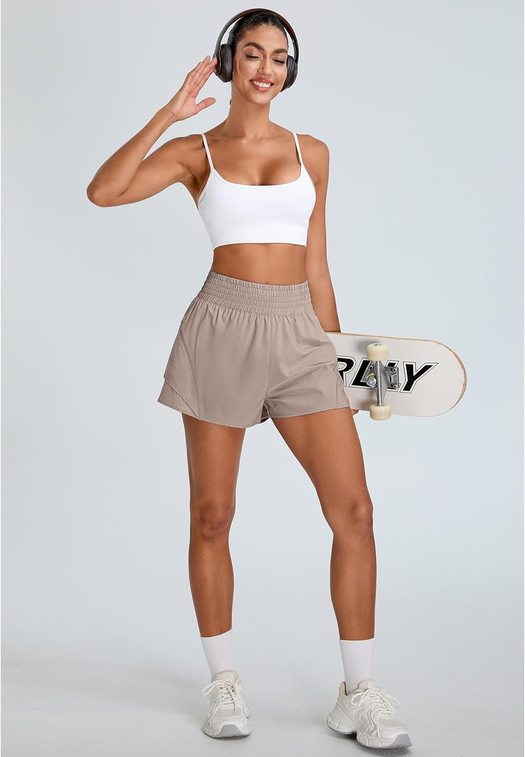 BMJL Women's Athletic Shorts High Waisted 2.5" Running Short with Zipper Pocket Sporty Yoga Gym Workout Shorts - Image 6