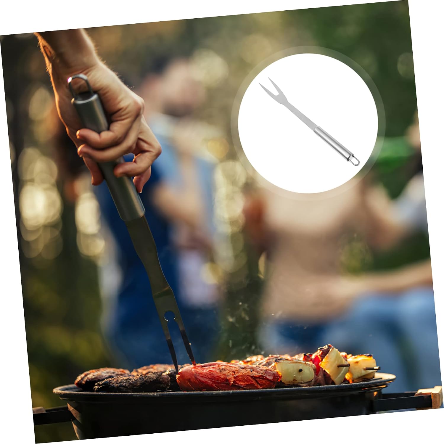 Long Handle Stainless Steel Fork for Carving Meat for Barbecue Catering and Buffet