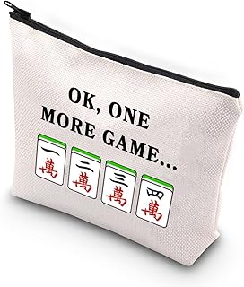 Mahjong Makeup Bag Mahjong Lover Gift Mahjong Tiles Bag Mahjong Board Game Storage Bag for Mahjong Girl Mahjong Gift Mah Jongg Player Gift (Mahjong Bag CA)