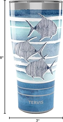Miniatura 9 de Tervis Traveler - Vaso aislado de triple pared de Guy Harvey Freeswim Fish mantiene las bebidas frías y calientes, 30 onzas, acero inoxidable