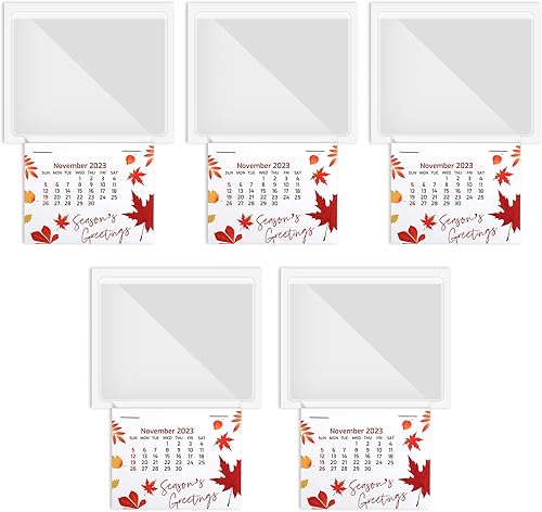 Glenmal Calendario 2 en 1 para despegar y pegar, calendario de pared, calcomanía con bolsillo transparente en blanco y respaldo adhesivo para