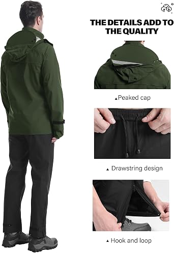 iCreek Rain Suit Waterproof Breathable Lightweight 2-Piece Rain Gear Unisex
