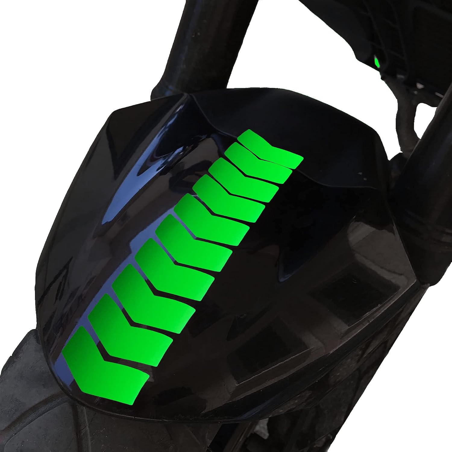 Ok Tasarımlı Floresan Yeşil Çamurluk Kask Sticker