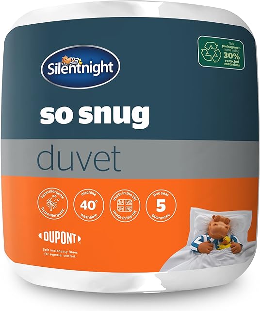Silentnight So Snug King Size Bed Duvet Quilt, 13.5 Tog Winter Warm Cosy Thick Duvet Hypoallergenic and Machine Washable, King, White, 533386GE