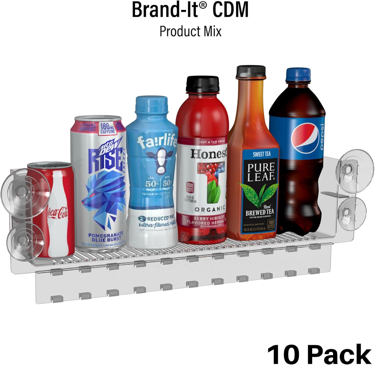 Display Technologies Refrigerator Organizers and Storage - Drink Organizer for Glass Door - Soda Can Organizer for Refrigerator (Pack of 10)