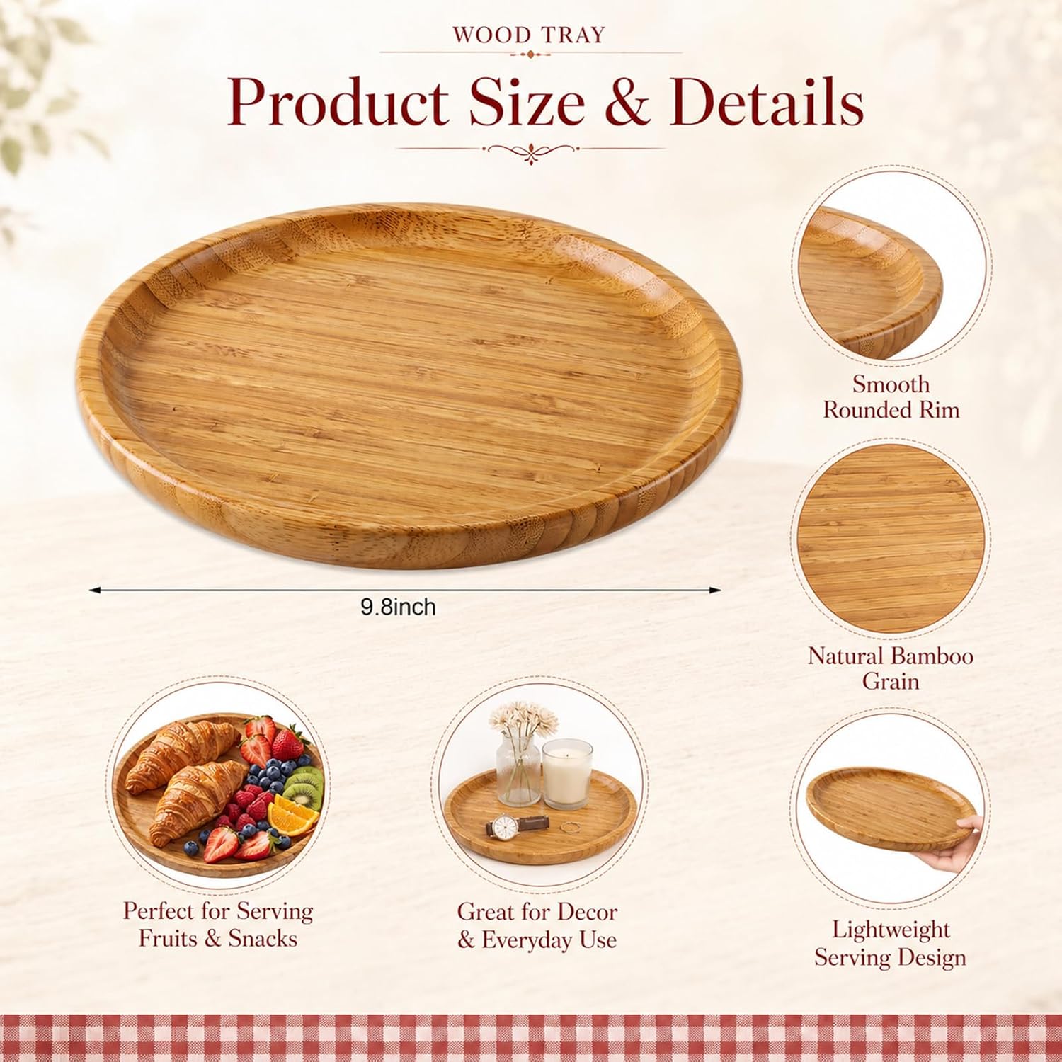 Picnic Basket Set with Blanket Bamboo Plates Wicker Basket