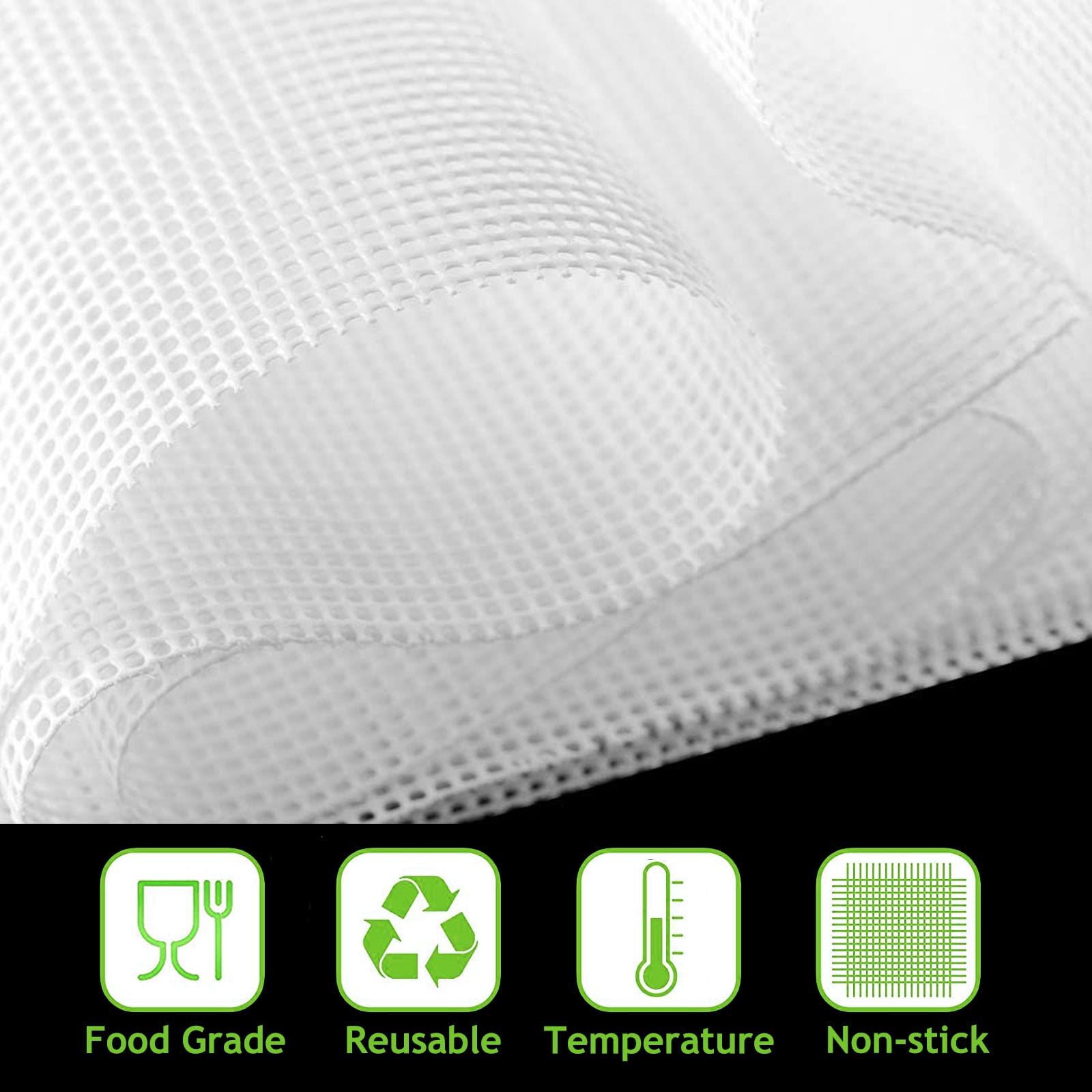 Hojas de deshidratador de silicona antiadherente de silicona para secador de frutas de malla Secador de frutas Malla Dim Sum Mesh Dumpling Pantalla de vapor Mat 16 * 160 4