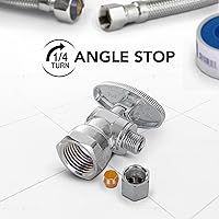 Vista 2 de MIDLINE VALVE 81114QS-OM Válvula de tope de suministro de agua con rueda de cuarto de giro; diseño de una pieza; ángulo de apagado para inodoro