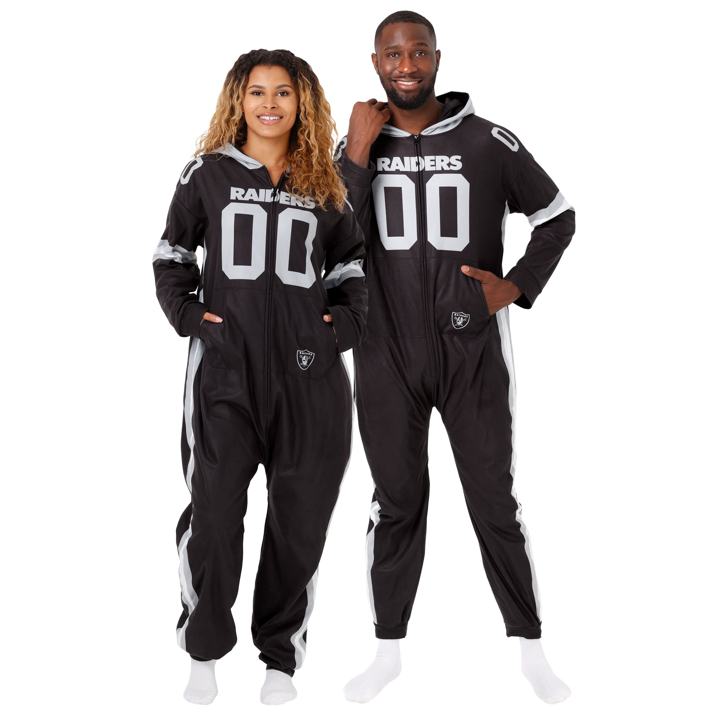 FOCO NFL unisex-adult Nfl Team Logo Gameday Ready Lounge Onesie One Piece Pajamas