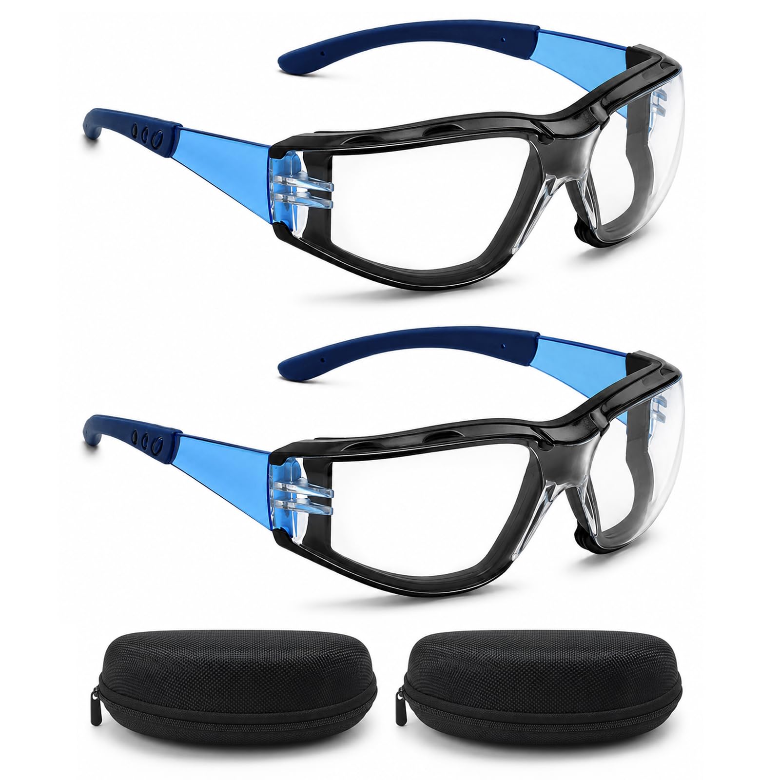 XLTXWD 4Pcs Safety Goggles, Anti-Fog and Anti-Dust Protective Eyewear, Set with Storage Cases, Durable Eye Protection for Mechanical Repairs and DIY Projects