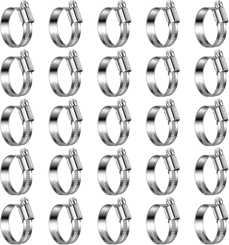 Abraçadeiras de mangueira Steelsoft em aço inoxidável 304, sem perfuração, 25 a 40 mm – Pacote com 25