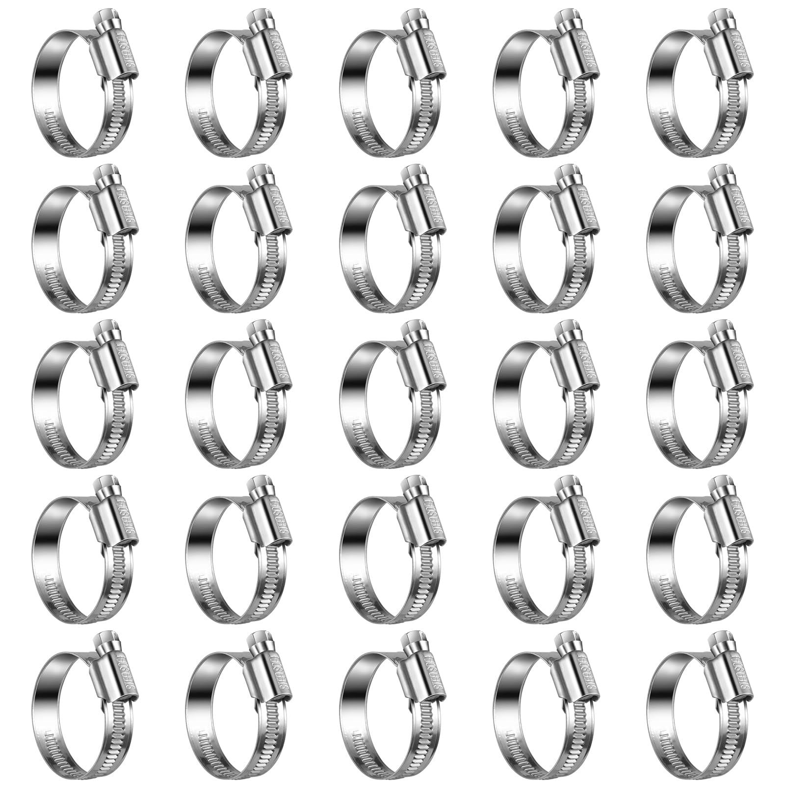 Non-Slip Stainless Steel Worm Gear Hose Clamps 1 to 1-5/8"(25-40mm)