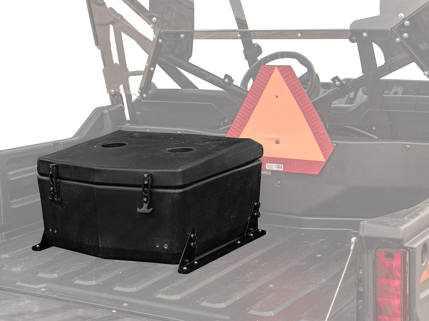 SuperATV Insulated Heavy-Duty UTV Storage Cargo Cooler Box Compatible with a Honda Pioneer 1000/1000 Deluxe / 1000 Limited (2016+) | Sealed Lid, Drain Plug, and Dual Cup Holders | 30-Liter Capacity