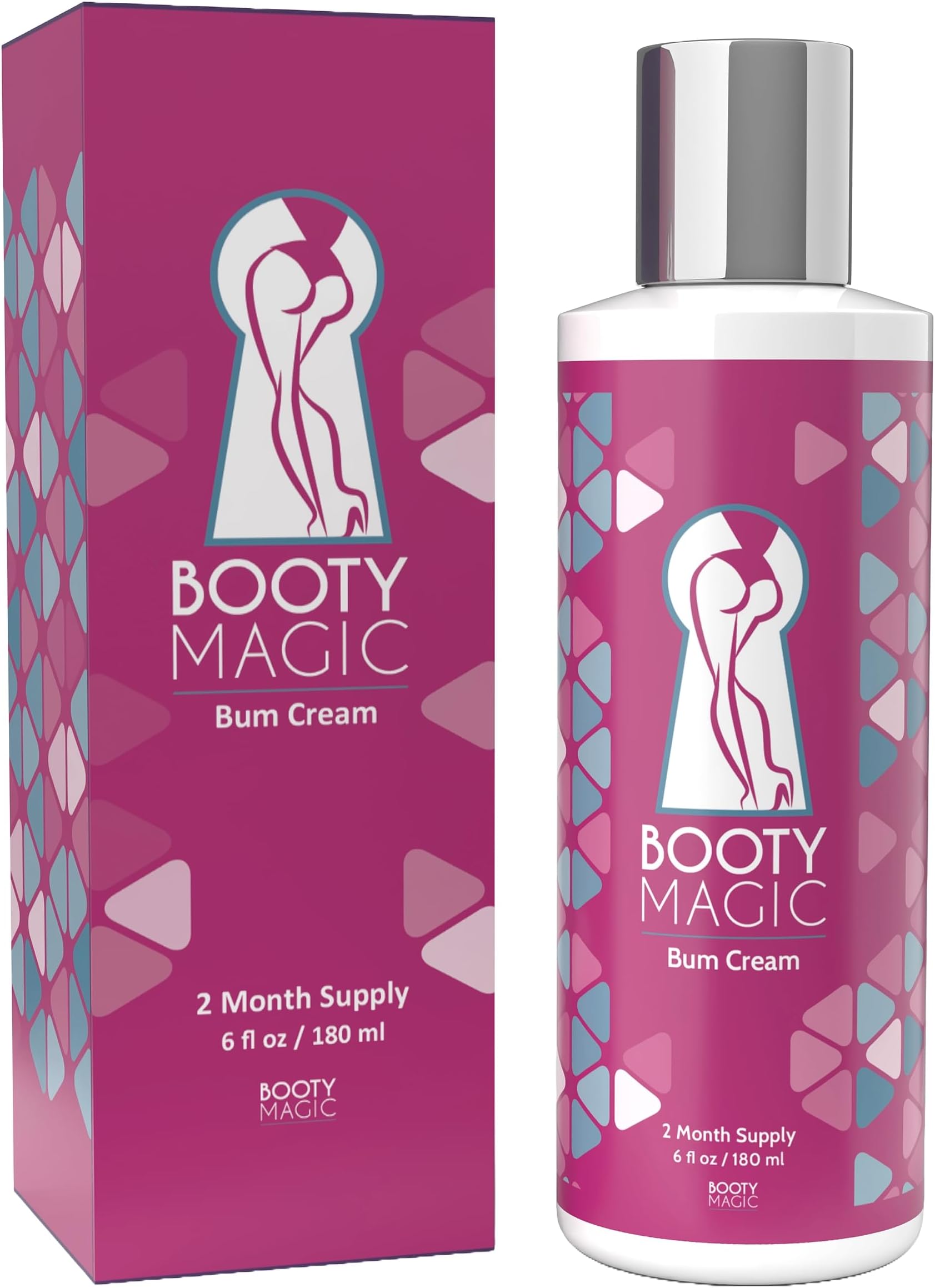 Booty Magic Butt Enhancement Cream - 6.0oz Butt Cream for Bigger Butt, Booty Cream Bigger Booty with Maca Root Extract, Pueraria Mirifica, Aloe Vera for Volume, Roundness and Softness