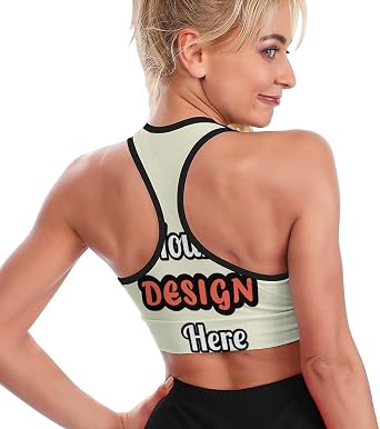 Custom Sports Bras for Women Customized Sports Bra with Photo Text Personalized Womens Workout Tops Yoga Wireless Bra