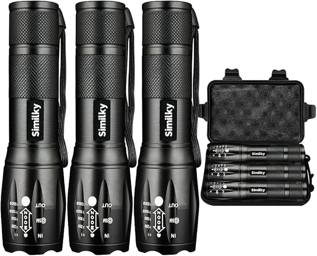 Torches led super bright, Hand Torch LED Torch 1200 Lumen, Powerful Torch Battery Powered Water Resistant 5 Modes Tactical Torch for Camping Outdoors