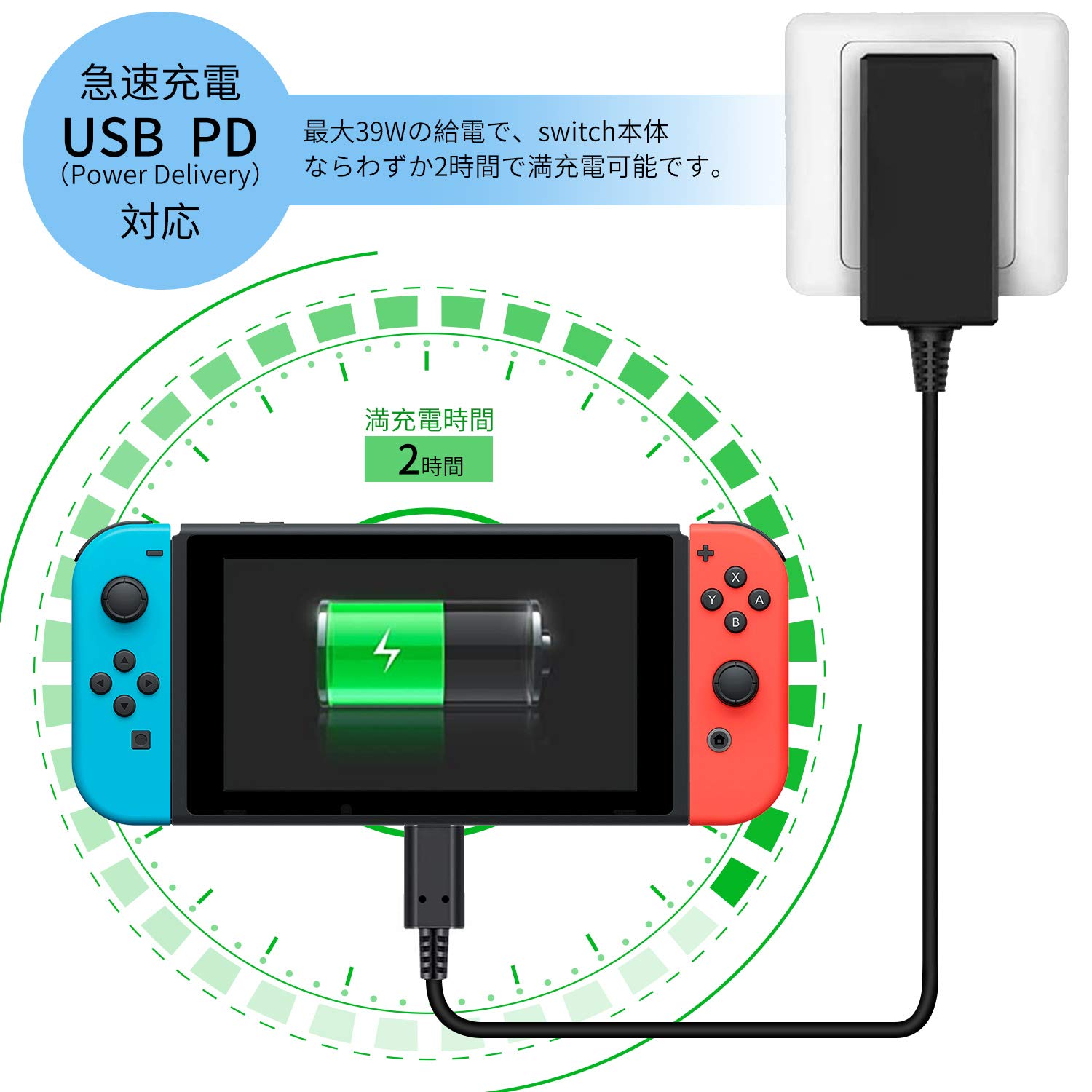 任天堂Switch本体と接続機器、充電器等 Amazon.co.jp: Switch ACアダプター 充電器 PD規格 急速充電 TV