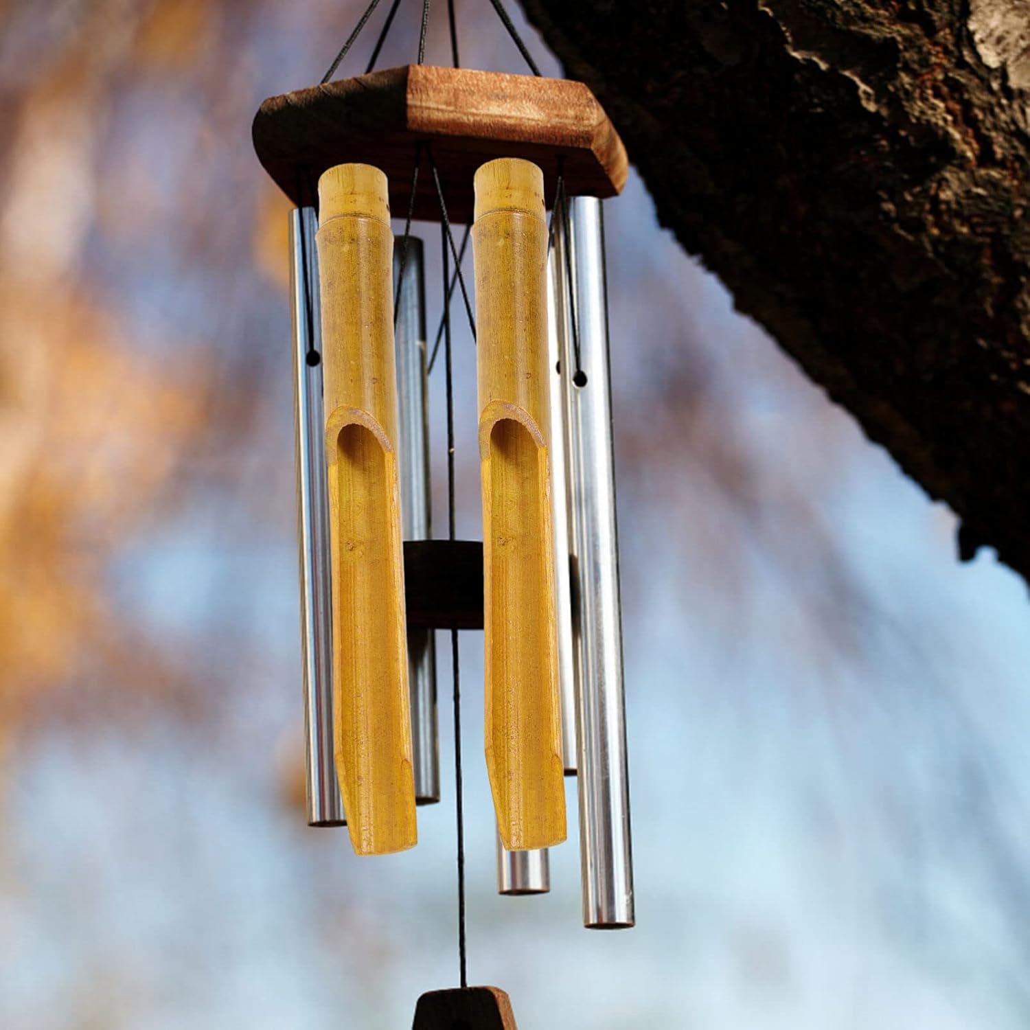 Yardwe Bamboo Wind Chime Tubes 10Pcs Replacement DIY Wind Chime Accessories for Outdoor Garden Decor 7.8 Inch Bamboo Pipes for Crafting and Hanging