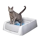 PetSafe ScoopFree Crystal Pro Self-Cleaning Automatic Litter Box - Uncovered Motion-Sensing Cat Box with Integrated Health Counter - Includes 1 Disposable Crystal Litter Tray