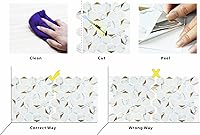 Vista 5 de 10 hojas de azulejos adhesivos de pared para salpicaduras de cocina, azulejos hexagonales, azulejos para cocina, mármol blanco de 10 x 10 pulgadas