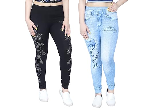 FAWN FASHION Girls Stretchable Slim Fit Jegging Pack of 2