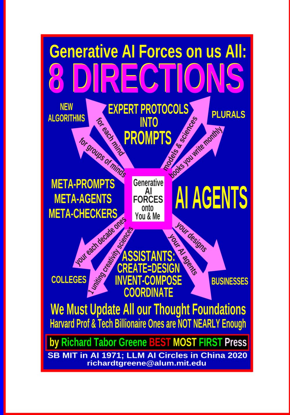 Generative AI Forces on us All: 8 DIRECTIONS; We must Update all our Thought Foundations: Harvard Prof & Tech Billionaire Ones are NOT NEARLY Enough