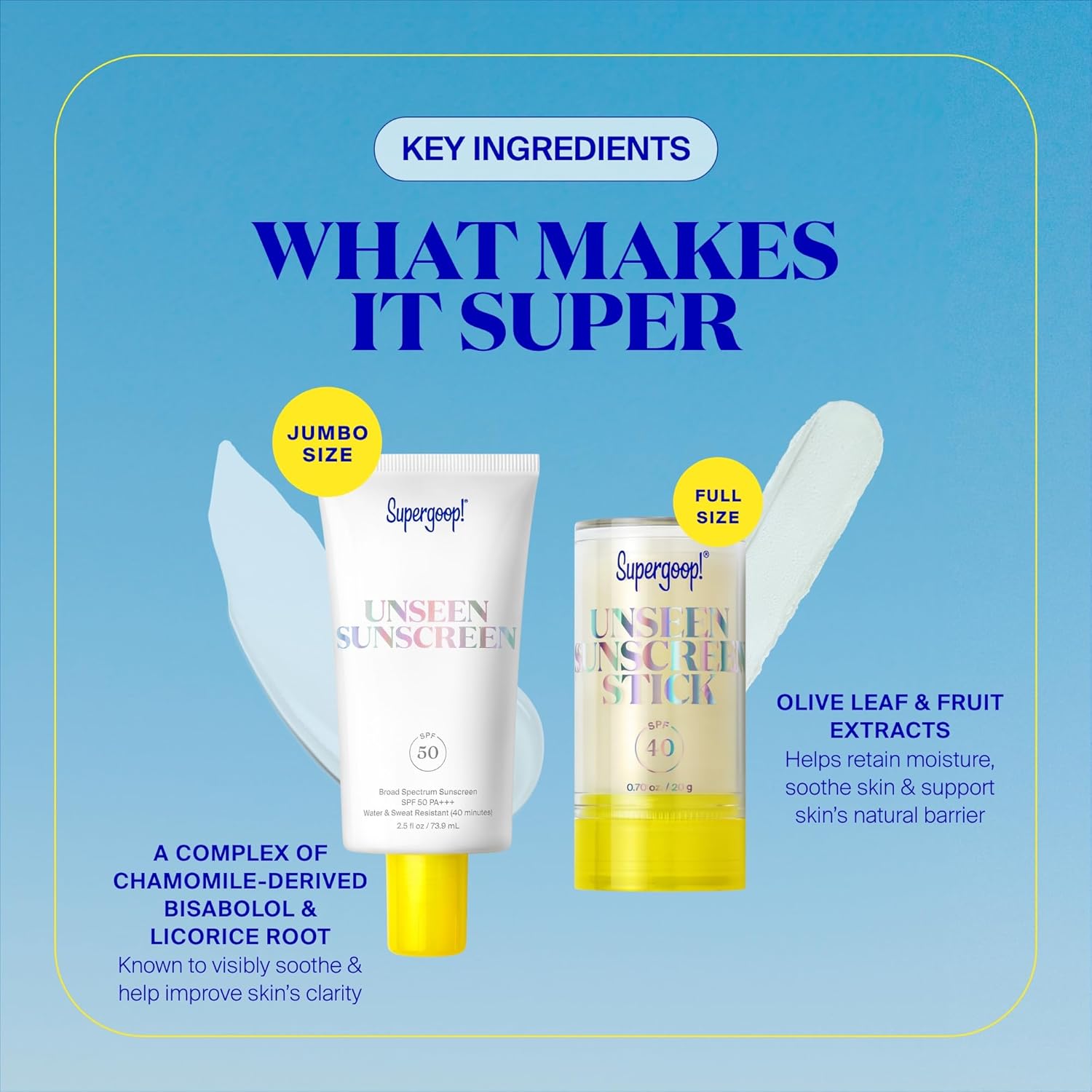 Supergoop! Invisible Icons SPF Set - Includes Unseen Sunscreen Broad Spectrum SPF 50 PA+++ (2.5 oz) & Unseen Sunscreen Stick SPF 40 (0.7 oz). - Image 3