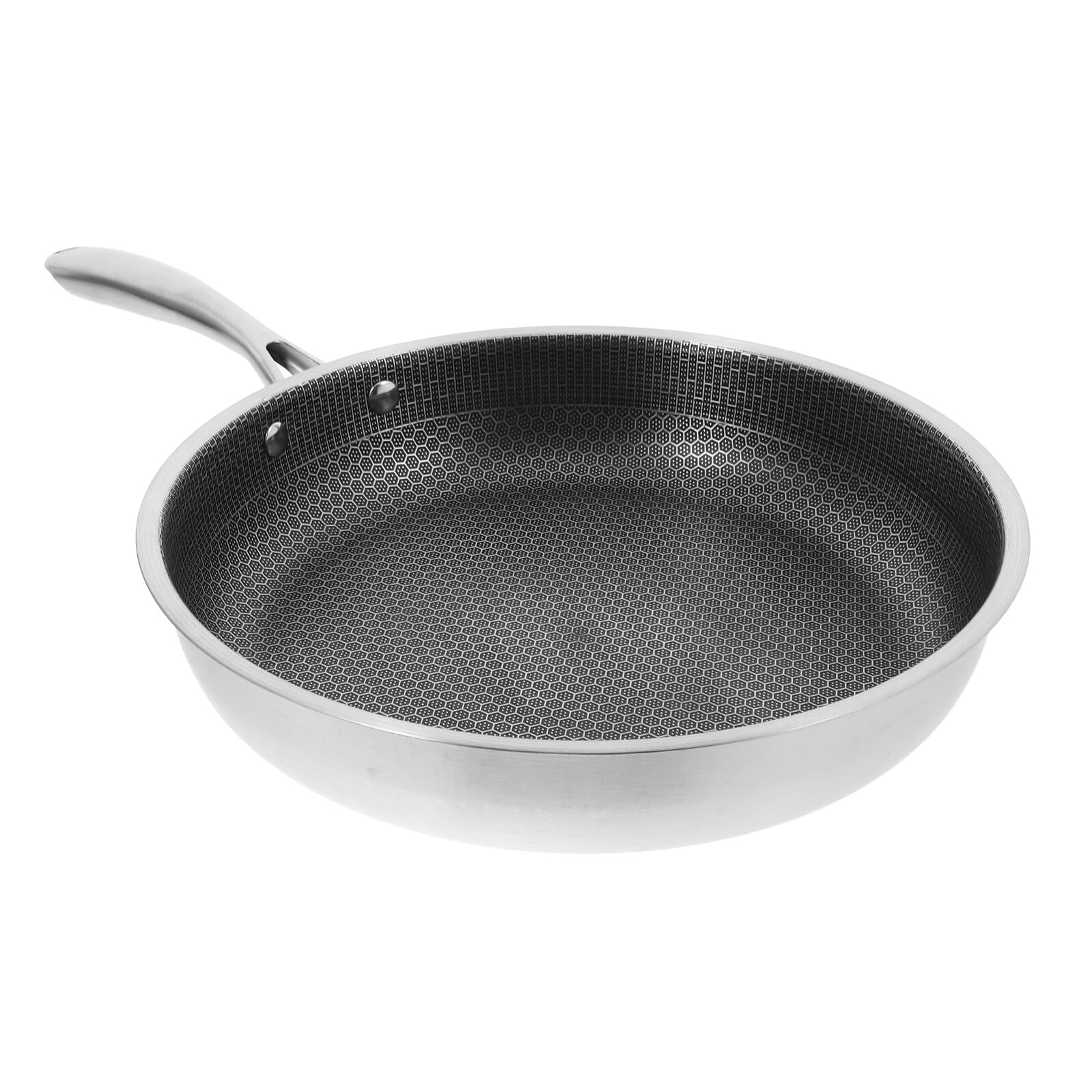 NUOBESTY Padella Antiaderente a Nido D’Ape in Acciaio Inossidabile 30 CM con Manico Ergonomico Leggera e Resistente Adatta a Piani Cottura a Induzione Gas ed Elettrici per Uso Domestico