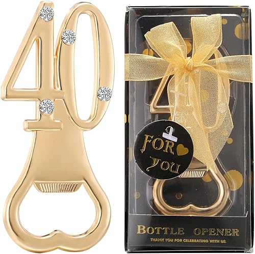 N&F Paquete de 24 abridores de botellas para recuerdos de fiesta de cumpleaños 40, aniversarios de boda, recuerdos y regalos