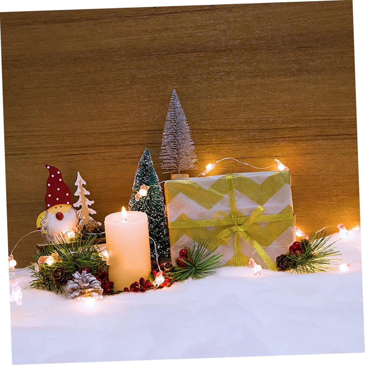 Artificial Snow Blanket 2pcs Set Fluffy White Decorative Snow Carpet for Christmas Party Holiday Indoor Winter Decor for Photo Props and Doll Filling