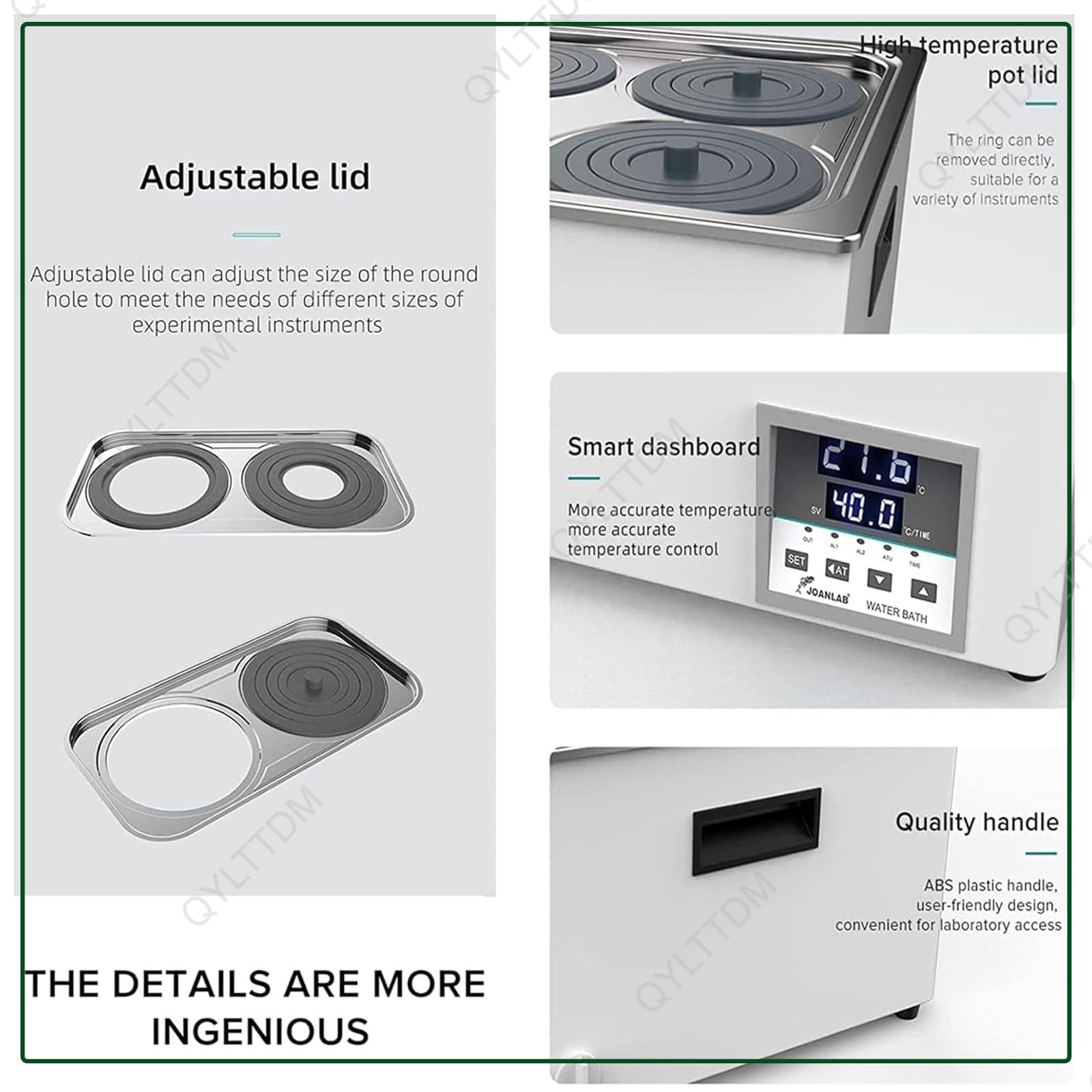 TYH Baño María Digital Científico para Laboratorio, Calentador Eléctrico para Baño María, Baño María Termostático con Pantalla Digital Y Tapa Protectora, Revestimiento De Acero Inoxidable