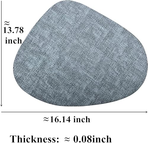 Miniatura 2 de Juego de 6 manteles individuales de piel sintética lavables e impermeables, resistentes al calor, tapetes de poliuretano para interiores y