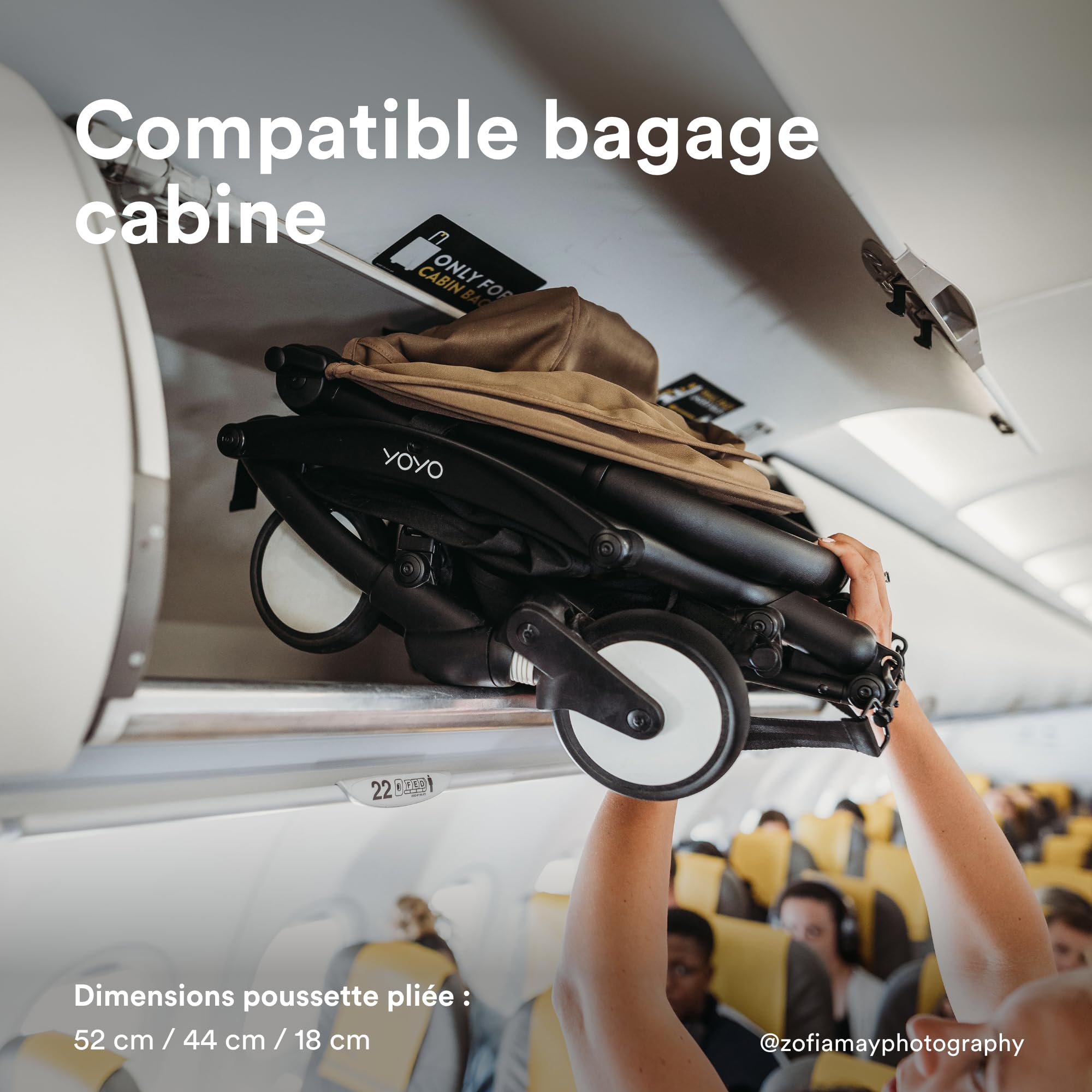 Stokke YOYO Pack couleur 6+ Olive - Textiles : Coussin d’assise, capote extensible avec fenêtre et pochette arrière zippée