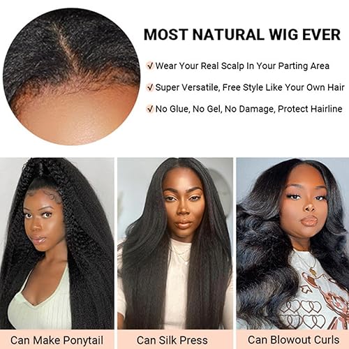 Miniatura 2 de VIVIBABI Wear & Go - Pelucas de cabello humano sin pegamento, precortadas, precortadas, lacio, sin pegamento, para principiantes, pelucas de cierre